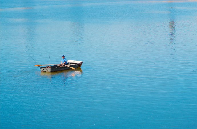 a person on a boat